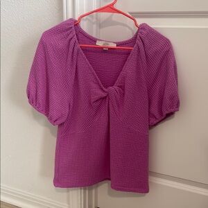 LOFT Women's Pink Textured Blouse